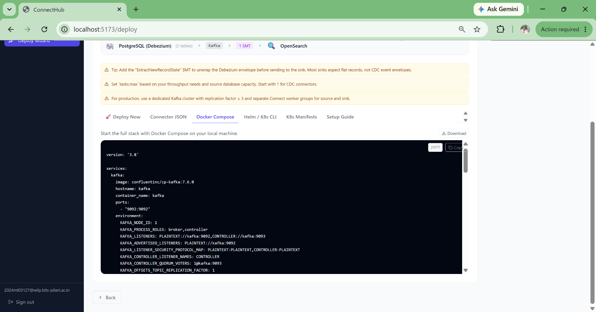 Generated Docker Compose stack