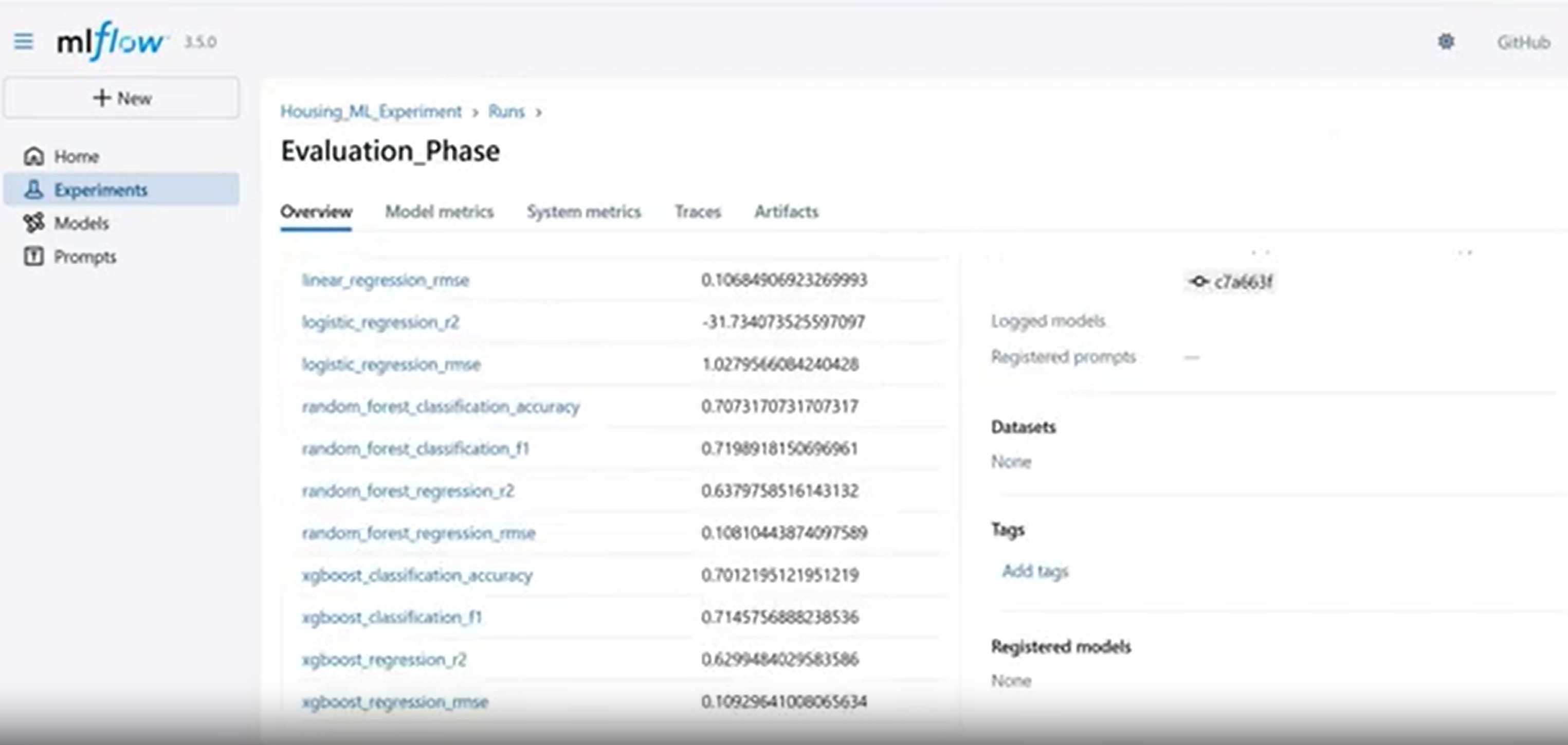 Housing feature value radar chart on UI page