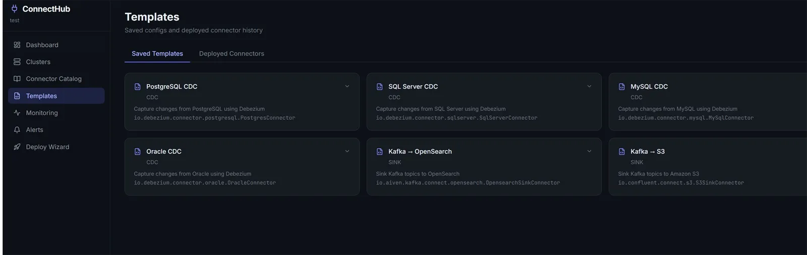 Sample connector configuration templates