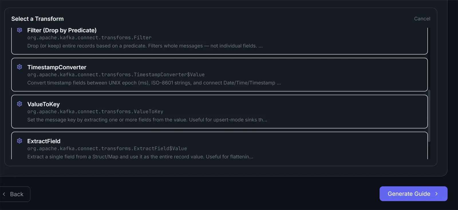 Deploy wizard step 5: SMT transform detail configuration