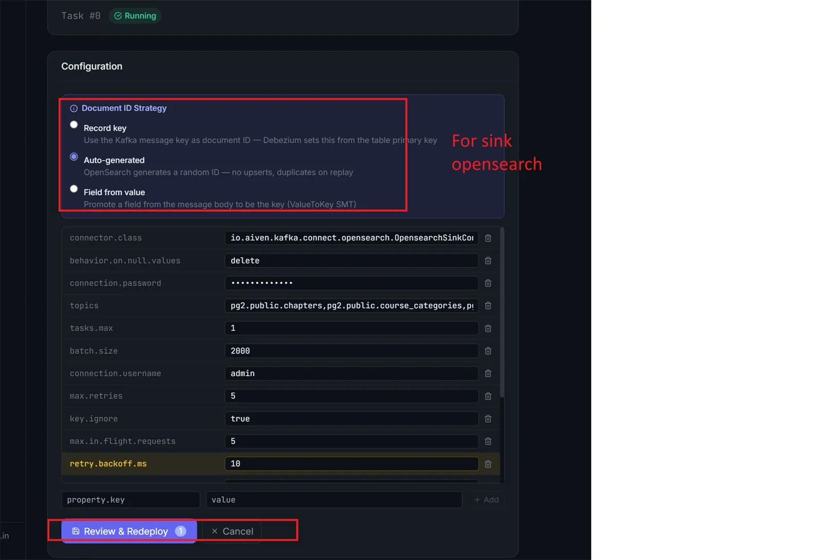 Redeploy connector after config modification