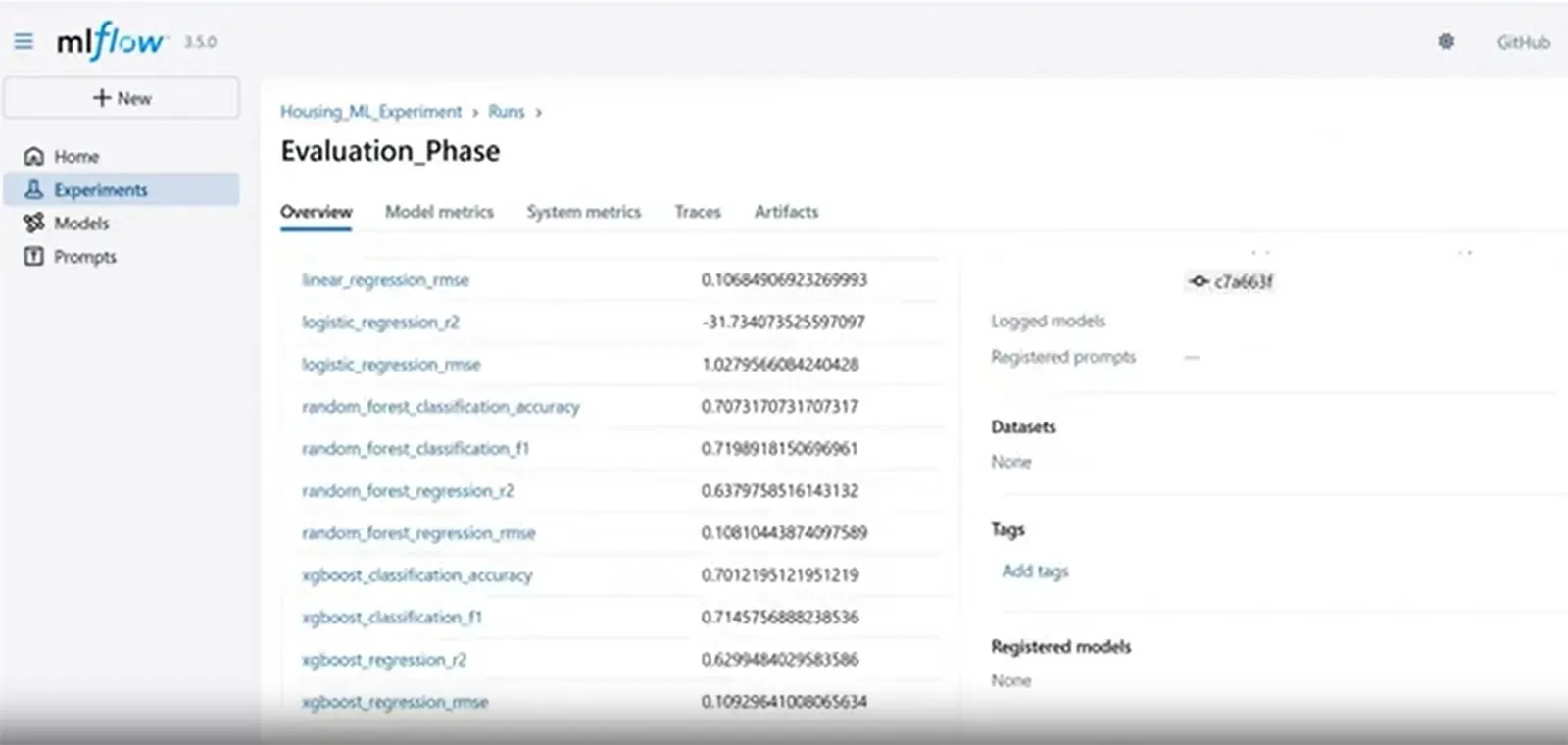 Housing feature value radar chart on UI page